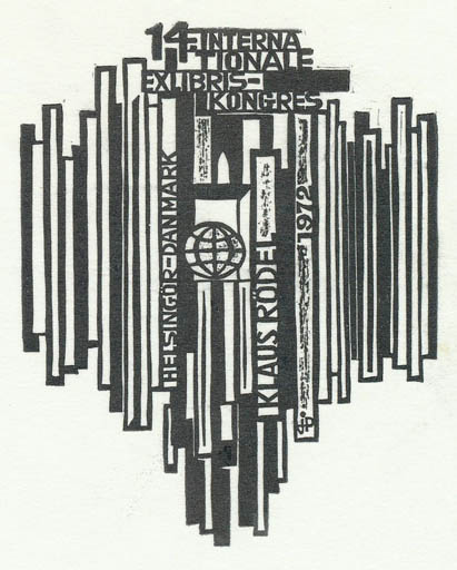 Exlibris by Juozas Petrauskas from Lithuania for Klaus Rödel - Abstract Exlibris Congress 