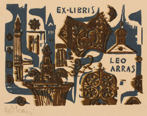 Exlibris by Lenke Diskay from Hungary for Leo Arras - Architecture City 