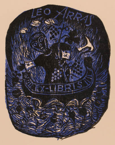 Exlibris by Lenke Diskay from Hungary for Leo Arras - Maritime 