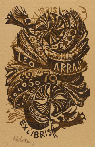 Exlibris by Lenke Diskay from Hungary for Leo Arras - Angel 