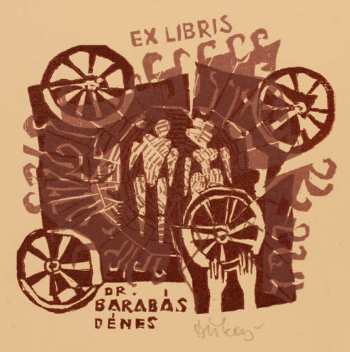 Exlibris by Lenke Diskay from Hungary for Dr. Denes Barabas - 