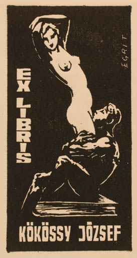 Exlibris by Tibor Egri from Hungary for Jozsef Kökössy - Erotica Couple 