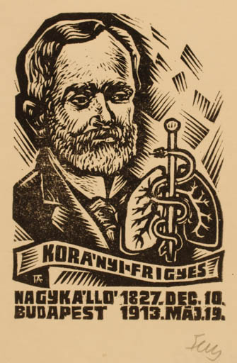 Exlibris by Antal Fery from Hungary for Koranyi Frigyes - Medicine Portrait 