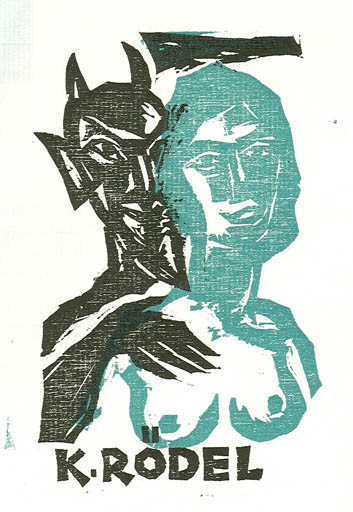 Exlibris by Rudolf Koch from Germany for Klaus Rödel - Erotica 