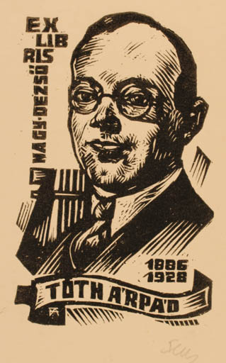 Exlibris by Antal Fery from Hungary for Dezsö Nagy - Portrait 