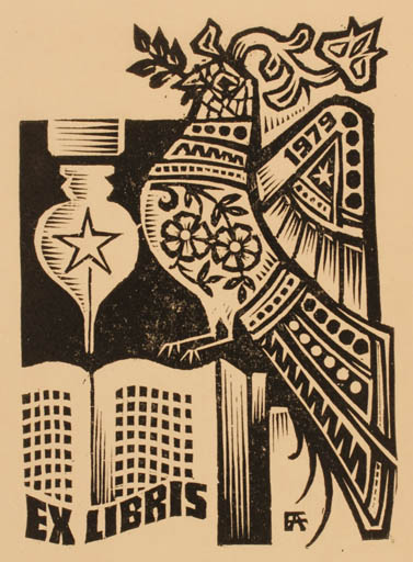 Exlibris by Antal Fery from Hungary for ? Vor der Schrift - Book Bird 