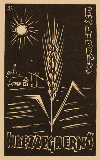 Exlibris by Lorinc Gulicska from Hungary for Hernö Hbezzek - Flora Sun 