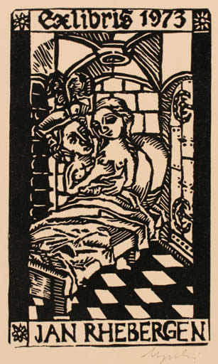 Exlibris by Liviusz Gyulai from Hungary for G. Jan Rhebergen - Erotica 