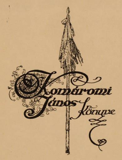 Exlibris by Jenö Haranghy from Hungary for Janos Komaromi - 