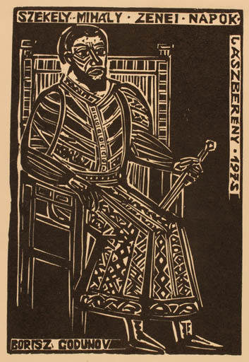 Exlibris by Istvan Herczog from Hungary for Mihaly Szekely - Man 