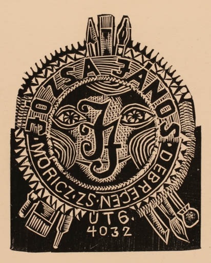 Exlibris by Janos Jozsa from Hungary for Janos Jozsa - 