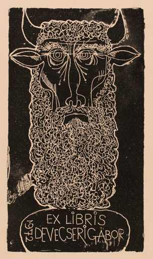 Exlibris by Janos Kass from Hungary for ? Devecseri. Gabor - Fauna 