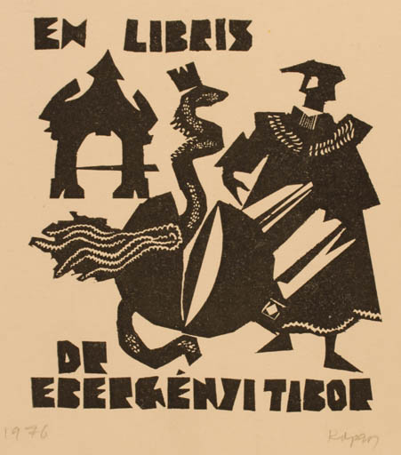 Exlibris by Marta Kopasz from Hungary for Dr. Tibor Ebergènyi - 