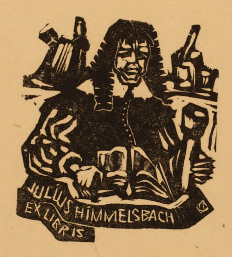 Exlibris by Marta Kopasz from Hungary for Julius Himmelsbach - Man 