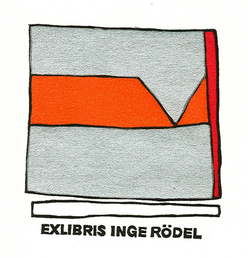 Exlibris by Cees Andriessen from Netherland for Inge Rödel - Abstract 