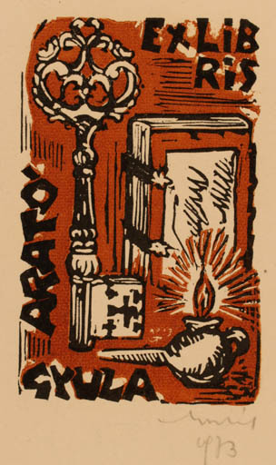 Exlibris by Tibor Moskal from Hungary for Gyula Arato - Book 