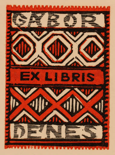 Exlibris by Tibor Moskal from Hungary for Denes Gabor - Abstract 