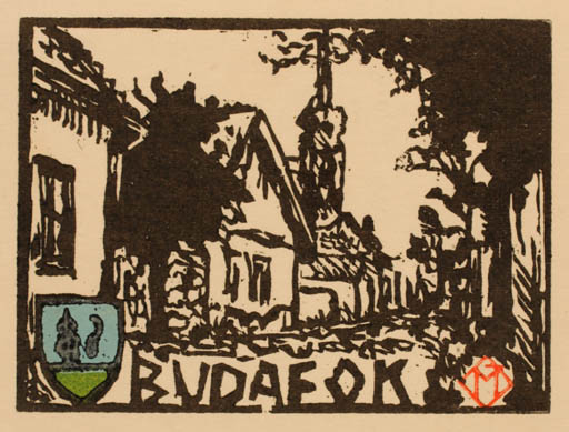 Exlibris by Tibor Moskal from Hungary for ? Budafok - City 