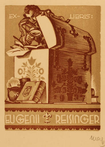 Exlibris by Arpad Daniel Nagy from Hungary for Eugenii Reisinger - 