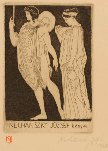 Exlibris by Jozsef Nechanszky from Hungary for Jozsef Nechanszky - Classical antiquity 