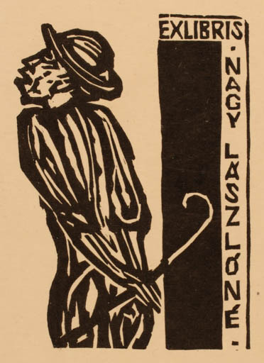 Exlibris by Zoltan Perei from Hungary for Laszlone Nagy - Man 