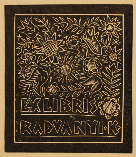 Exlibris by Karoly Radvanyi-Roman from Hungary for Karoly Radvanyi-Roman - Flora 