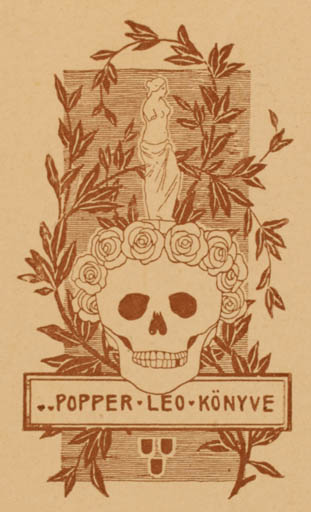 Exlibris by C. de Roznyay from Hungary for Leo Popper - Death Flora 