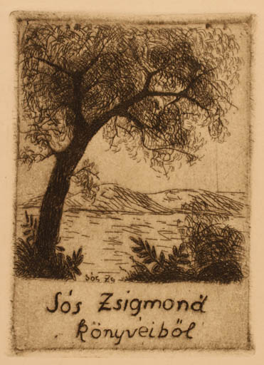 Exlibris by Siegmund Sos from Hungary for Siegmund Sos - Scenery/Landscape Tree 