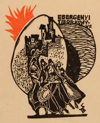 Exlibris by Bèla Stettner from Hungary for Dr. Tibor Ebergènyi - 