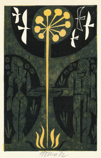 Exlibris by Miroslav Houra from Czechoslovakia for Klaus Rödel - Adam and Eve 