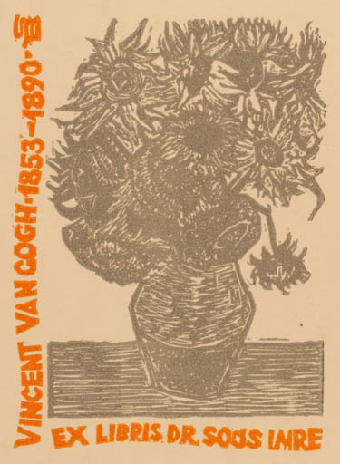 Exlibris by Bèla Stettner from Hungary for Dr. Imre Soòs - Flower 