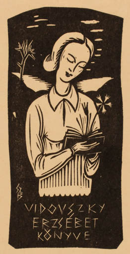 Exlibris by Bèla Gy Szabo from Hungary for Erzsebet Vidovszky - Woman 