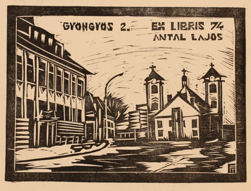 Exlibris by Fabian Tivavdar from Hungary for Lajos Antal - City Church 