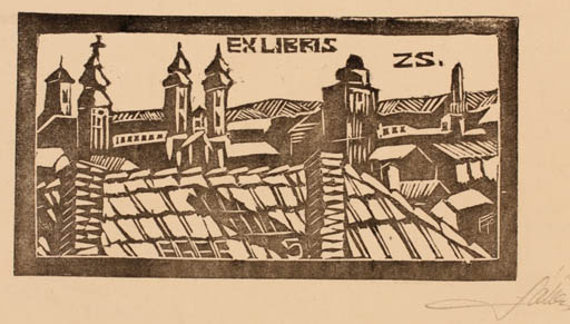 Exlibris by Fabian Tivavdar from Hungary for ? Z. S. - City 