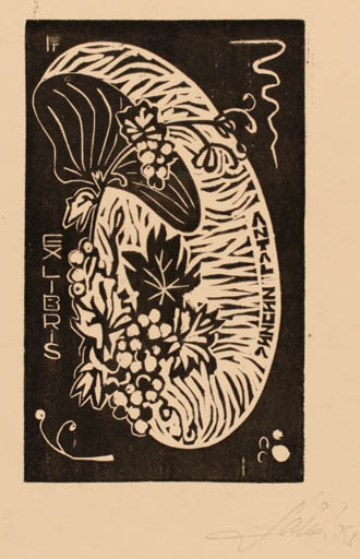 Exlibris by Fabian Tivavdar from Hungary for Antal Zsuzsa - Flora 