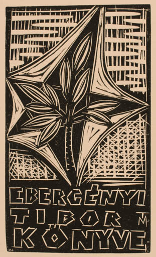 Exlibris by Marian Jozsef Trojan from Hungary for Dr. Tibor Ebergènyi - Tree 