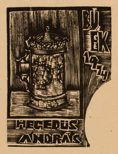 Exlibris by Marian Jozsef Trojan from Hungary for Andras Hegedüs - 