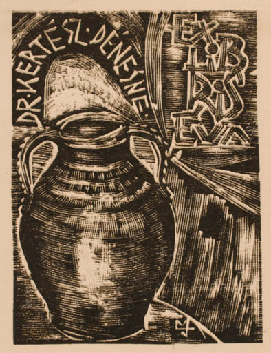 Exlibris by Marian Jozsef Trojan from Hungary for Dr. Denes Kertesz - 