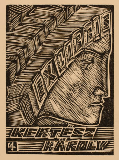 Exlibris by Marian Jozsef Trojan from Hungary for Karoly Kertesz - Portrait 