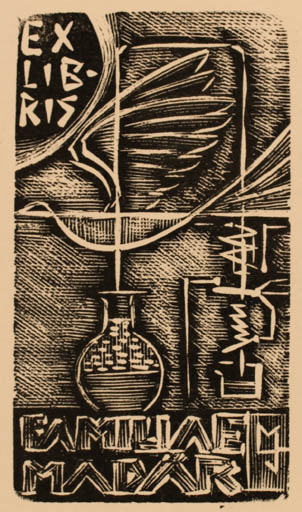 Exlibris by Marian Jozsef Trojan from Hungary for Camilie Madar - 