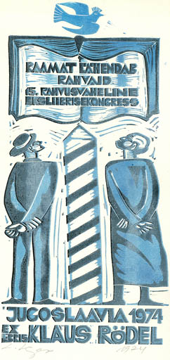 Exlibris by Lembit Lepp from Estonia for Klaus Rödel - Exlibris Congress 