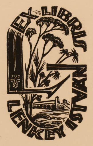 Exlibris by Kàroly Vàroknyi from Hungary for Istvan Lenkey - 