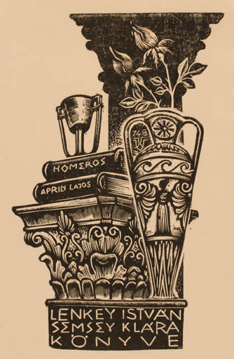 Exlibris by Kàroly Vàroknyi from Hungary for Lenkey Istvan Semsey - Classical antiquity Book 