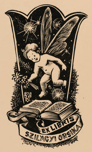 Exlibris by Kàroly Vàroknyi from Hungary for Orsika Szilagyi - Child Book 