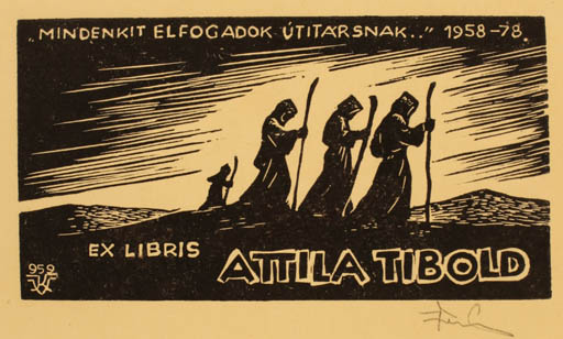 Exlibris by Kàroly Vàroknyi from Hungary for Attila Tibold - Group Scenery/Landscape 