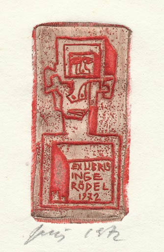 Exlibris by Vincas Kisarauskas from Lithuania for Inge Rödel - Abstract 