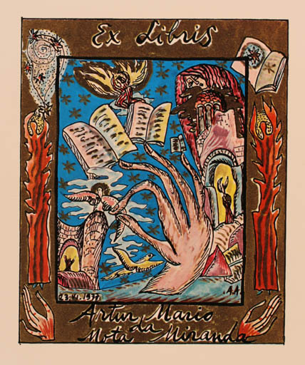 Exlibris by Aurelia Avramescu from Romania for Artur Mario Da Mota Miranda - Book Fairytale/fable Hand(s) 