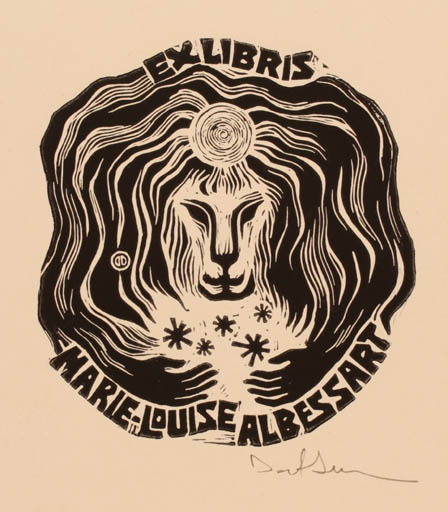 Exlibris by Dafinel Duinea from Romania for Marie-Louise Albessart - Fauna Sun 