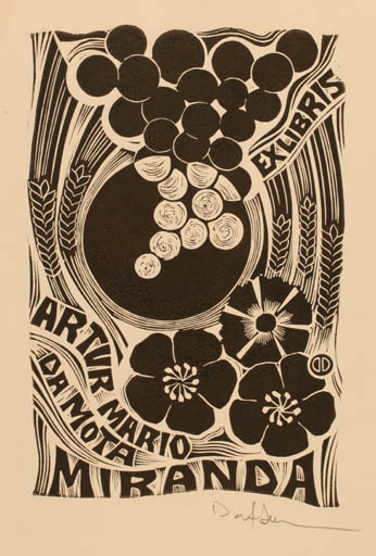 Exlibris by Dafinel Duinea from Romania for Artur Mario Da Mota Miranda - Flower Flora 