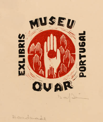 Exlibris by Dafinel Duinea from Romania for ? Museo Ovar Portugal - Hand(s) 